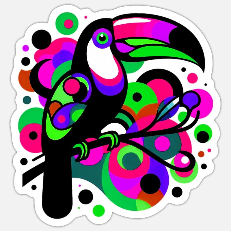 Toucan - Sticker size S (10 x 10 cm) - white matte