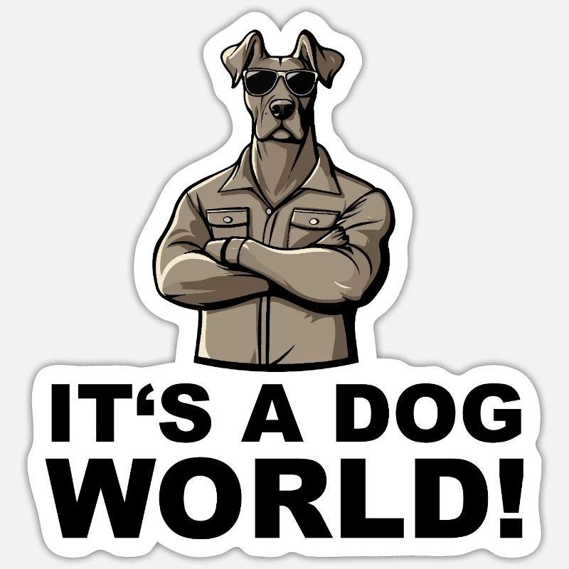 dog comic - Sticker Größe S (10 x 10 cm) - Mattweiß