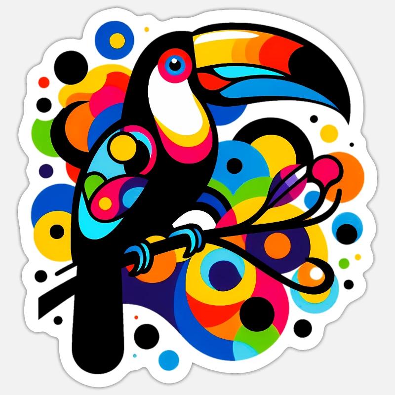 Toucan - Sticker taille S (10 x 10 cm) - blanc mat