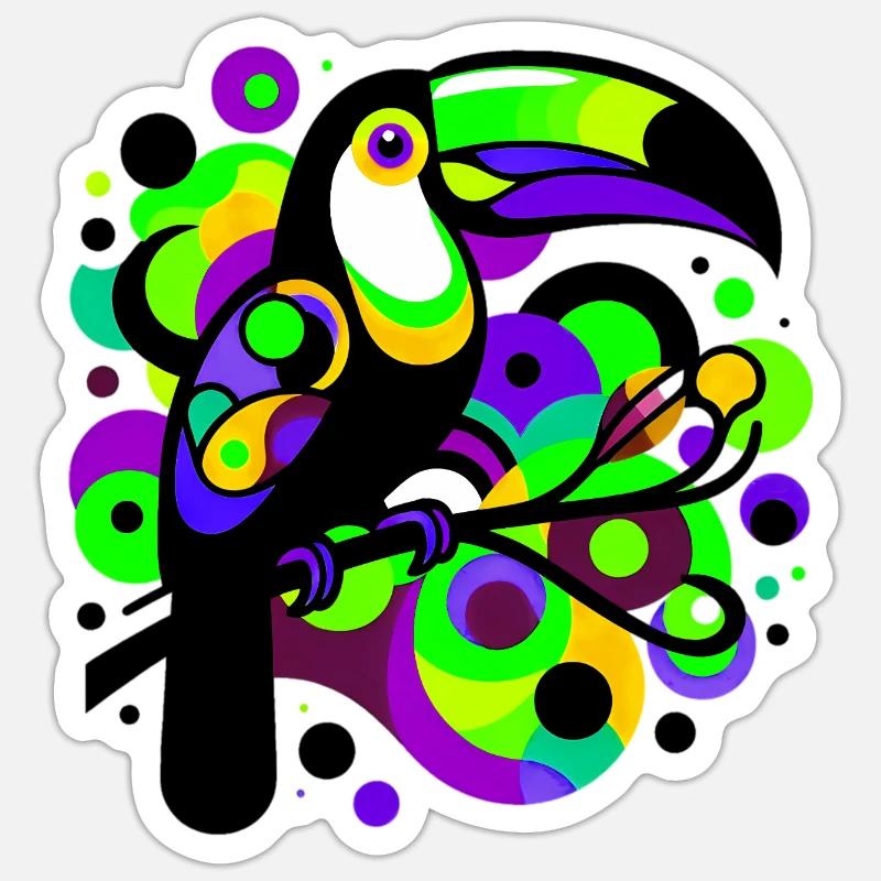 Toucan Sticker taille S (10 x 10 cm)