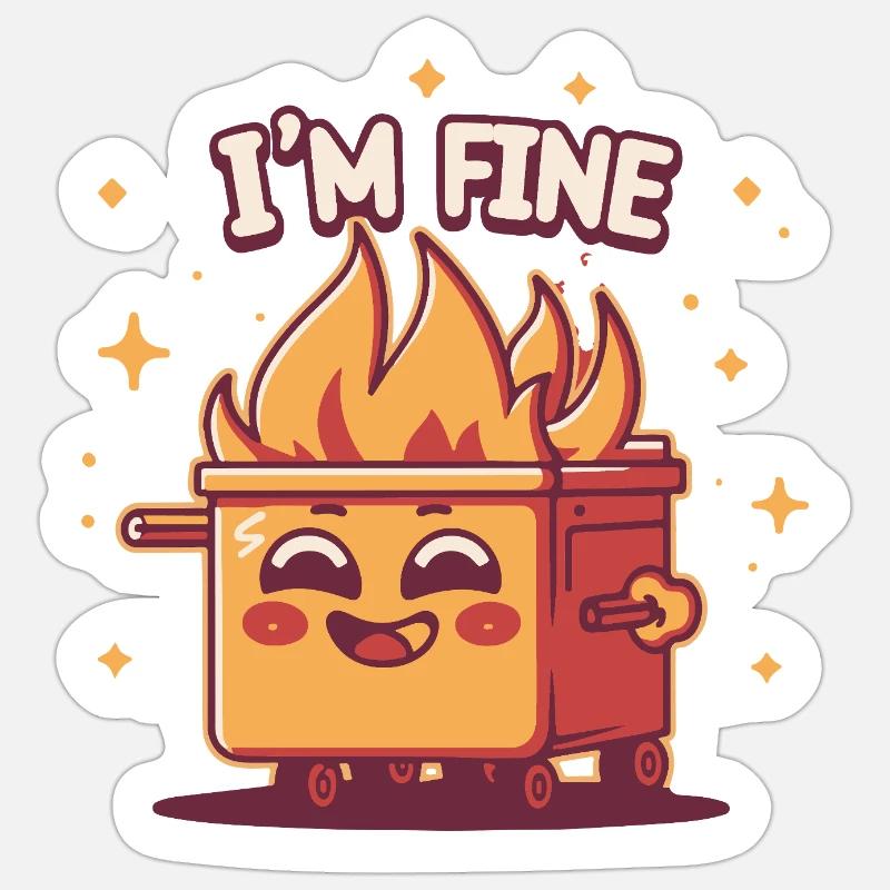 Dumpster Is Fine Sticker size S (10 x 10 cm)
