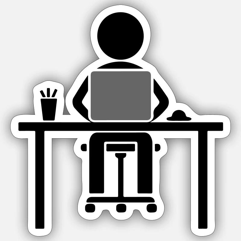Arbeiter Computer Lernen Sticker Größe S (10 x 10 cm)