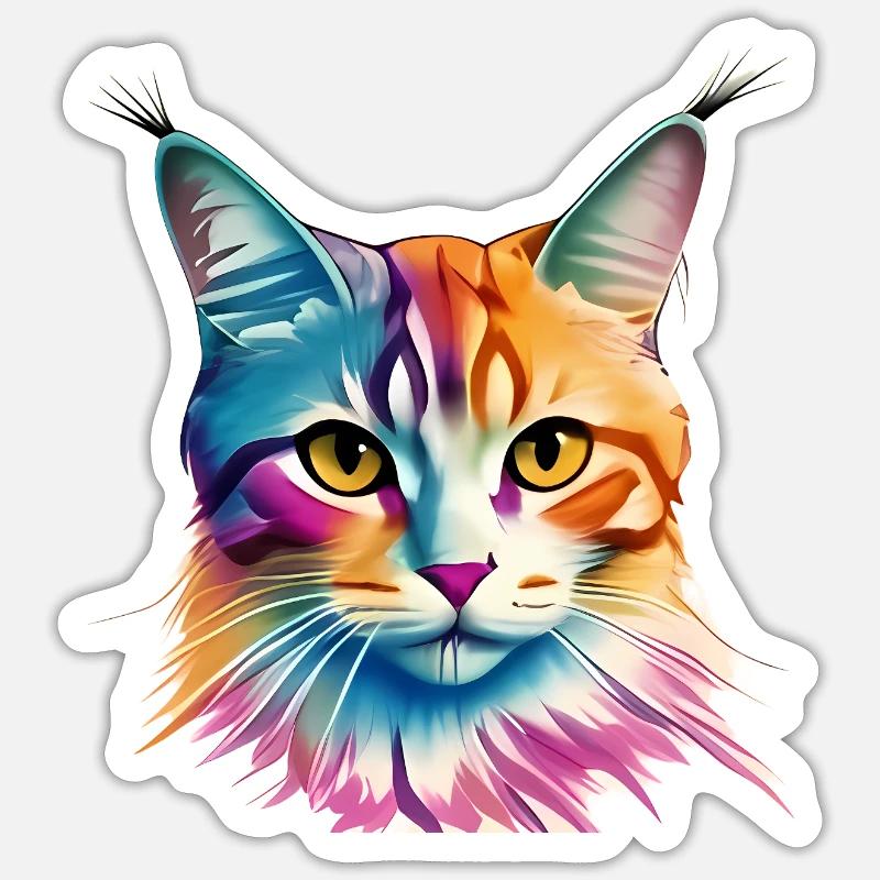 Cat - Sticker size S (10 x 10 cm) - white matte