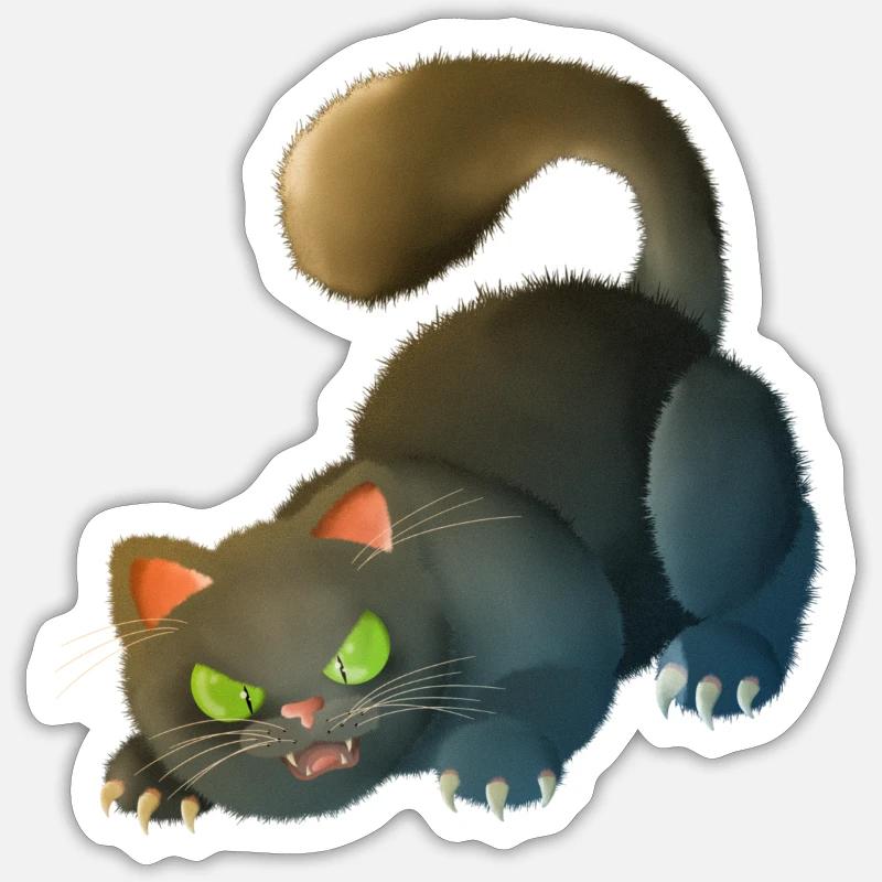 Cat 5 - Sticker size S (10 x 10 cm) - white matte