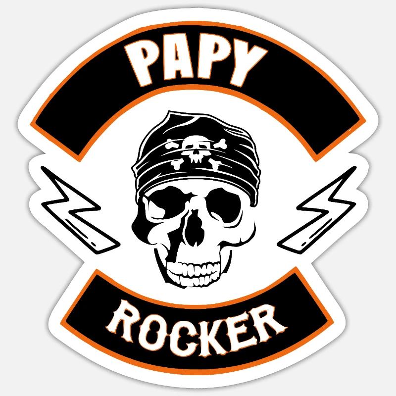 Papy rocker Sticker taille S (10 x 10 cm)