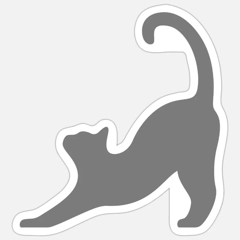 Katze grau Sticker Größe S (10 x 10 cm)