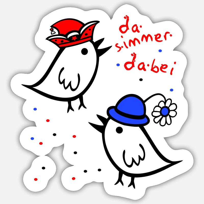da simmer dabei, Karneval - Sticker Größe S (10 x 10 cm) - Mattweiß