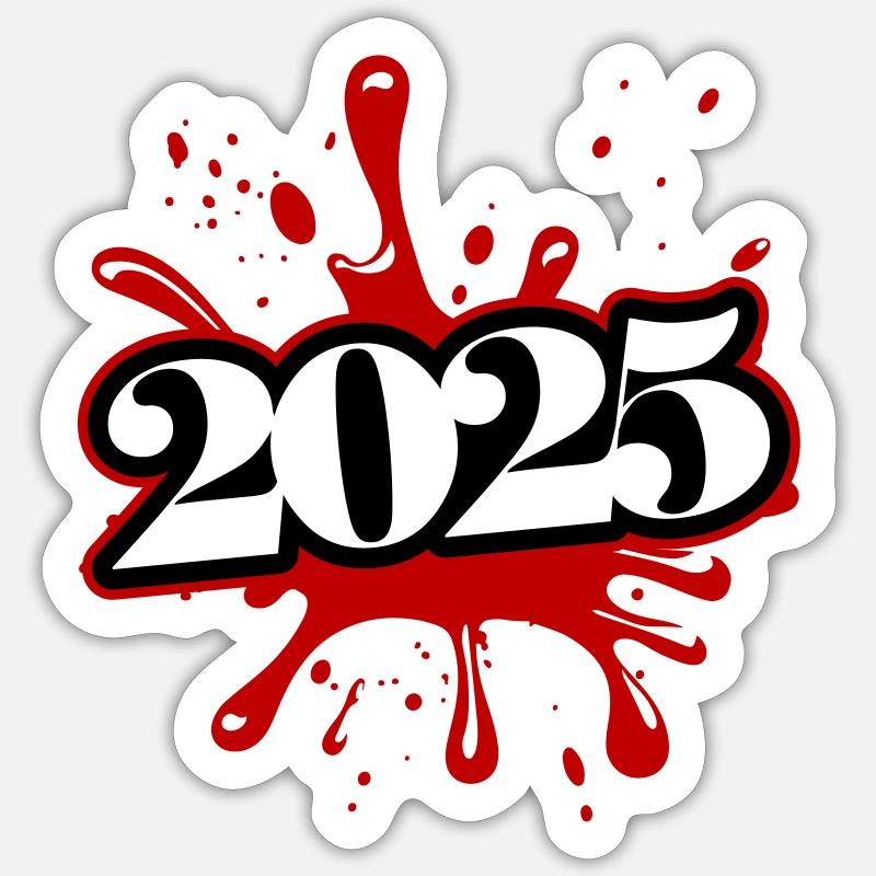 2025 klecks - Sticker Größe S (10 x 10 cm) - Mattweiß
