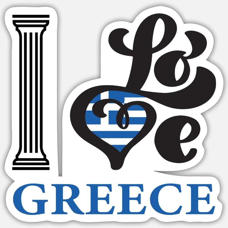 J’adore la Grèce Sticker taille S (10 x 10 cm)