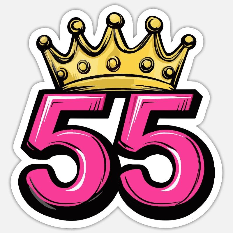 55 Number Crown - Sticker size S (10 x 10 cm) - white matte