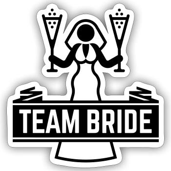 Team Bride Sparkling Wine Hen Night Bachelorette B - Sticker size S (10 x 10 cm) - white matte - Front
