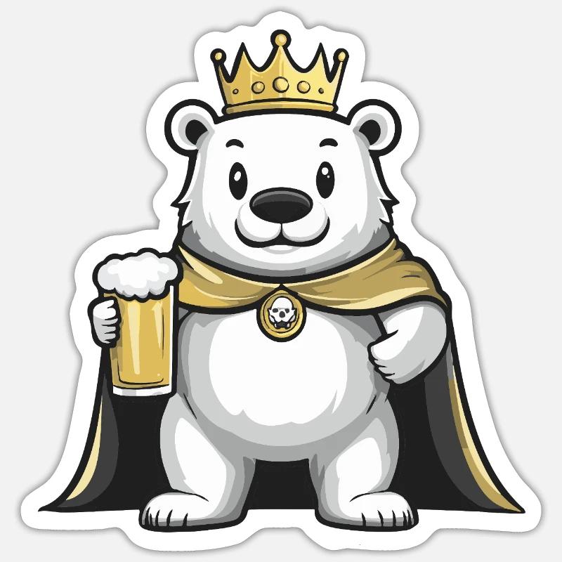 Polar Bear Beer Funny - Sticker size S (10 x 10 cm) - white matte