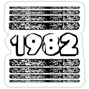 1982 - Sticker size S (10 x 10 cm) - white matte - Front