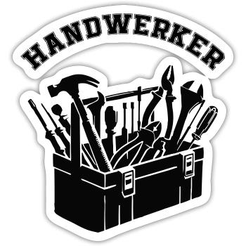 Werkzeug Werkzeugkasten Handwerker - Sticker Größe S (10 x 10 cm) - Mattweiß - Vorne