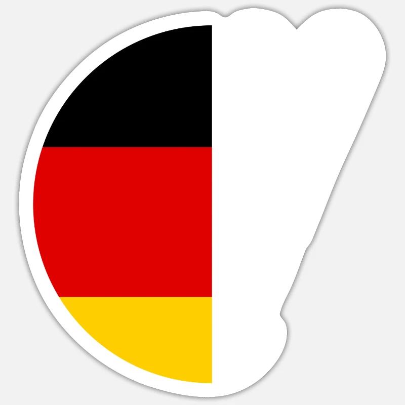 Badminton Drapeau allemand Badminton - Sticker taille S (10 x 10 cm) - blanc mat