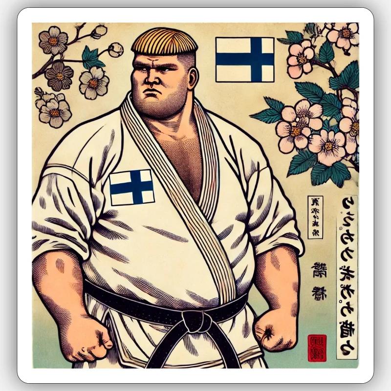 Finnisches Karate MASTER - Sticker Größe S (10 x 10 cm) - Mattweiß