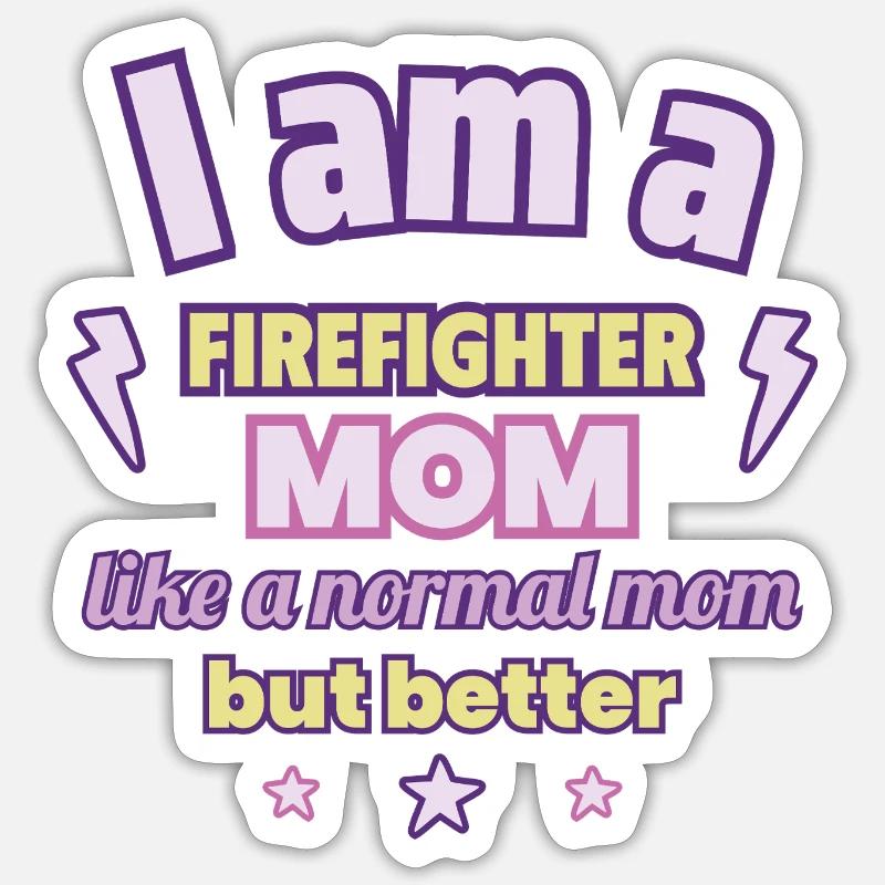 Mama Feuerwehrfrau, Muttertagsgeschenk Sticker Größe S (10 x 10 cm)