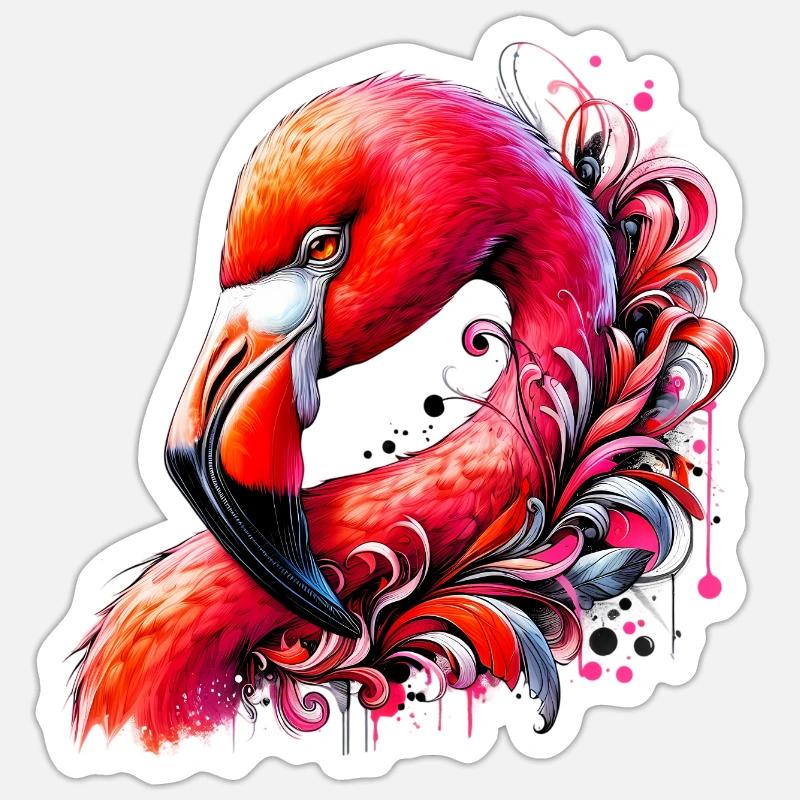 Flamingo - Sticker size S (10 x 10 cm) - white matte