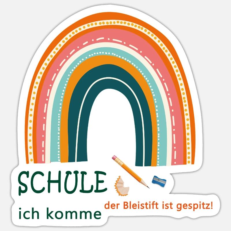 Schule ich komme - Sticker Größe S (10 x 10 cm) - Mattweiß