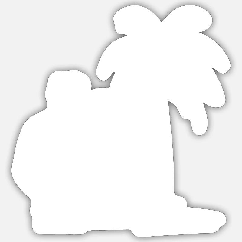 Palm Tree Holiday Drinking - Sticker size S (10 x 10 cm) - white matte