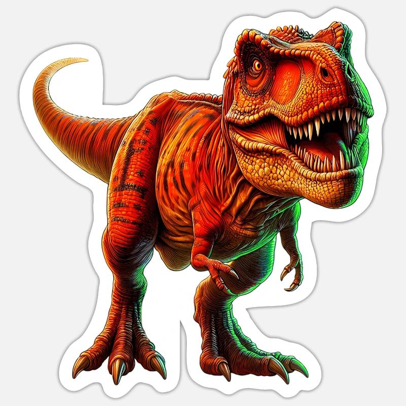 Dinosaurier - Sticker Größe S (10 x 10 cm) - Mattweiß
