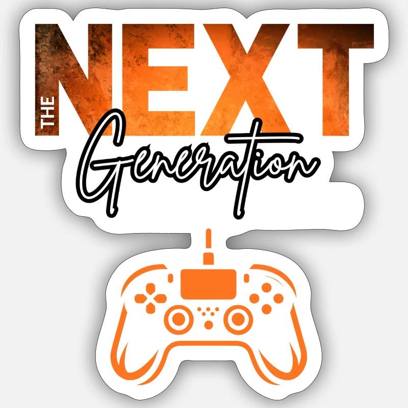 Next Generation Gamer Tee - Sticker size S (10 x 10 cm) - white matte