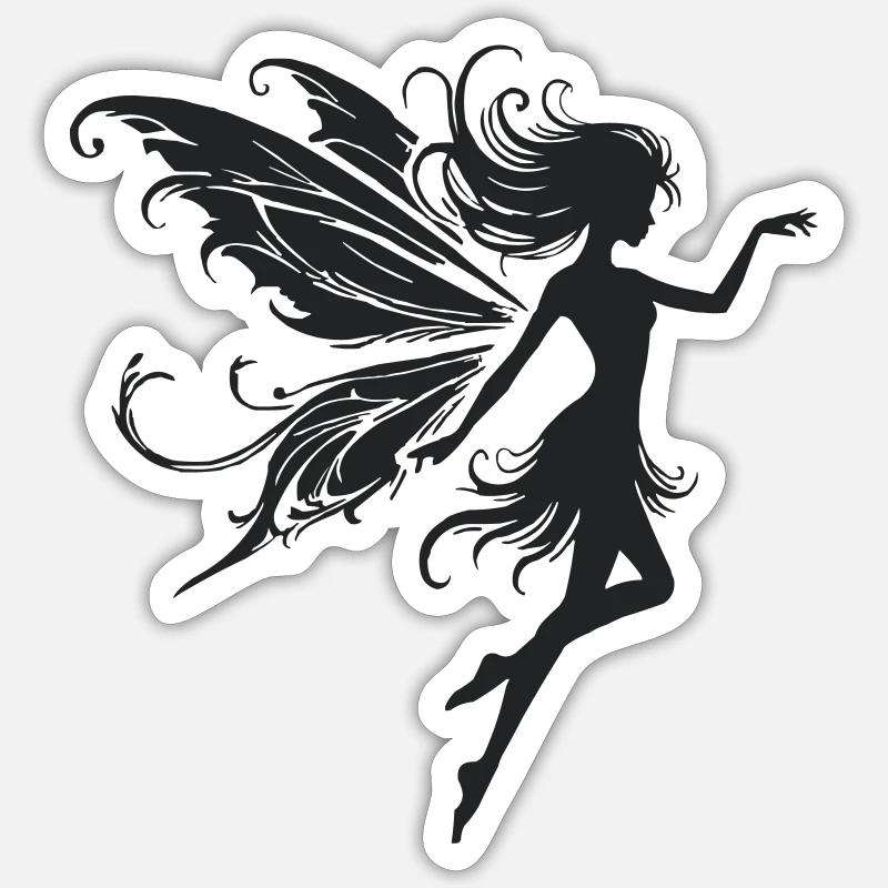 Fee Elfe - Sticker Größe S (10 x 10 cm) - Mattweiß