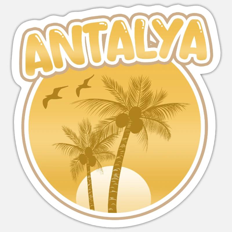 Antalya - Sticker size S (10 x 10 cm) - white matte