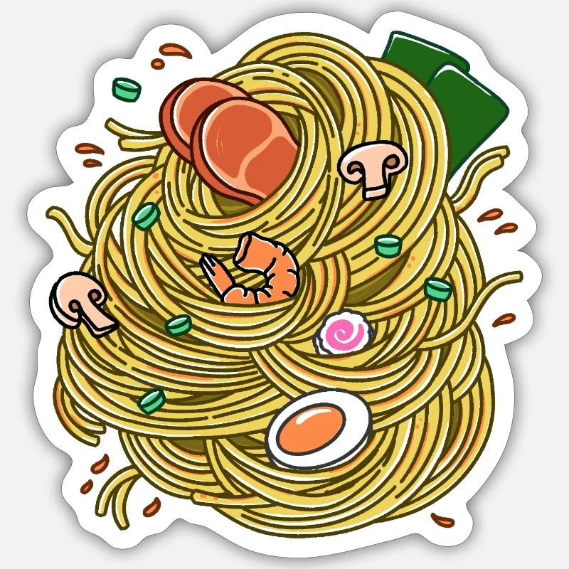 Ramen!! - Sticker size S (10 x 10 cm) - white matte