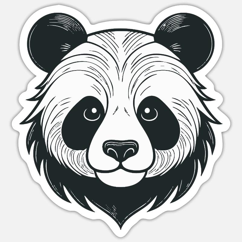 Panda illustration with playful expression - Sticker size S (10 x 10 cm) - white matte