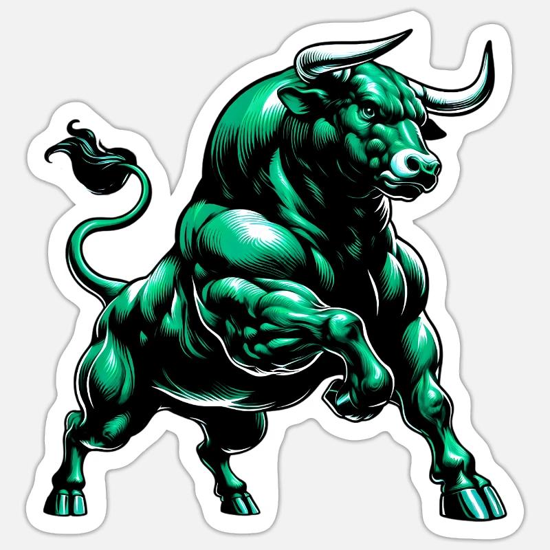 Stier - Sticker Größe S (10 x 10 cm) - Mattweiß