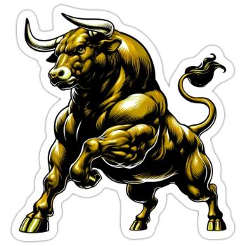 Stier - Sticker Größe S (10 x 10 cm) - Mattweiß - Vorne