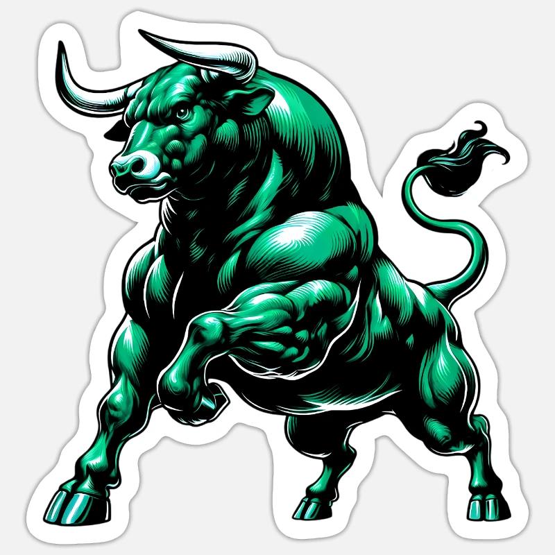 Bull - Sticker size S (10 x 10 cm) - white matte