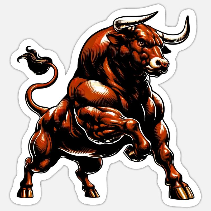 Bull - Sticker size S (10 x 10 cm) - white matte