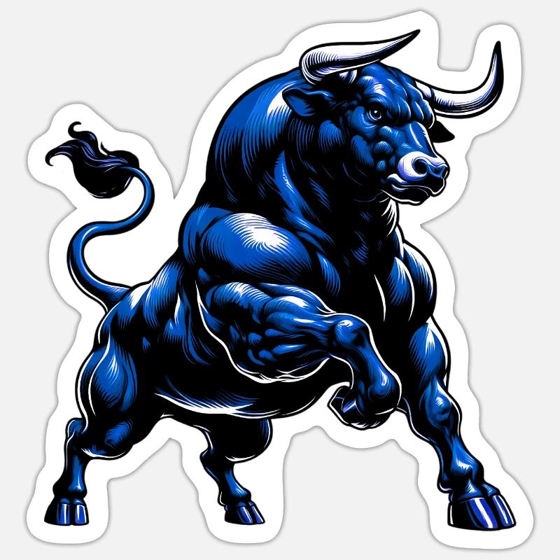 Stier - Sticker Größe S (10 x 10 cm) - Mattweiß