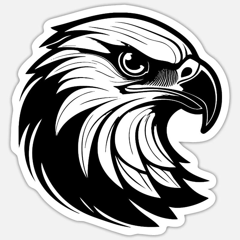 Graphiques élégants en forme d’aigle - Sticker taille S (10 x 10 cm) - blanc mat