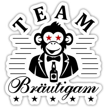 Team Bräutigam Jga - Sticker Größe S (10 x 10 cm) - Mattweiß - Vorne