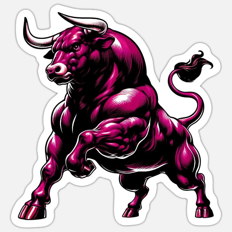 Bull - Sticker size S (10 x 10 cm) - white matte