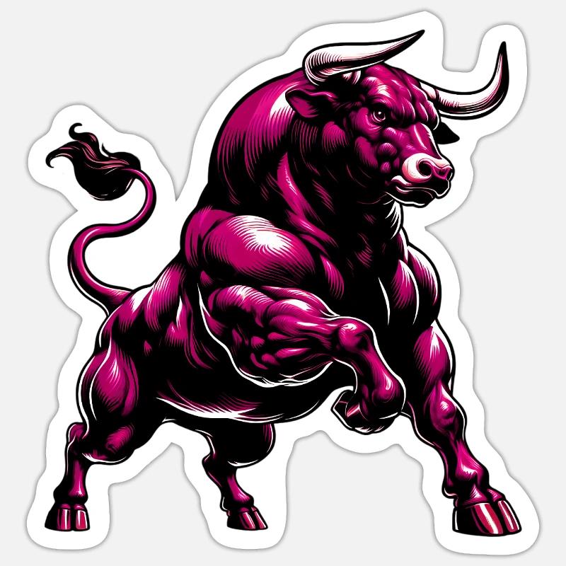 Stier - Sticker Größe S (10 x 10 cm) - Mattweiß