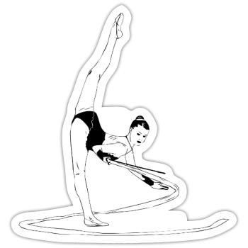 Rhythmic gymnastics - Band - Gymnastics - Sticker size S (10 x 10 cm) - white matte - Front