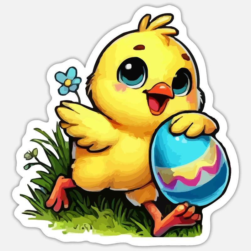 Poussin - Sticker taille S (10 x 10 cm) - blanc mat