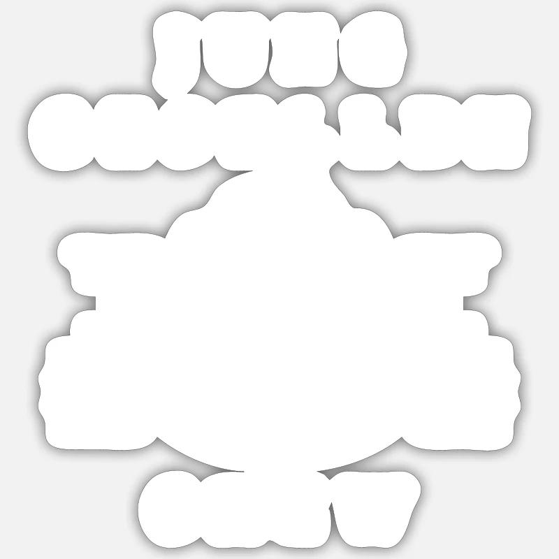 Junggesellen Crew - Sticker Größe S (10 x 10 cm) - Mattweiß