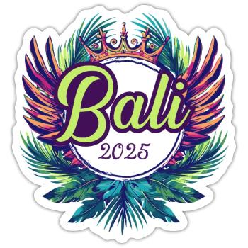 L’équipe de Bali 2025 - Sticker taille S (10 x 10 cm) - blanc mat - Devant