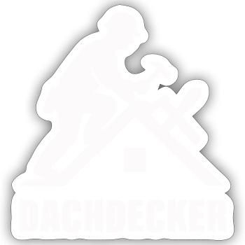 dachdecker - Sticker Größe S (10 x 10 cm) - Mattweiß - Vorne
