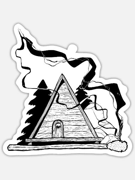 Streichholz - Sticker Größe S (10 x 10 cm) - Mattweiß