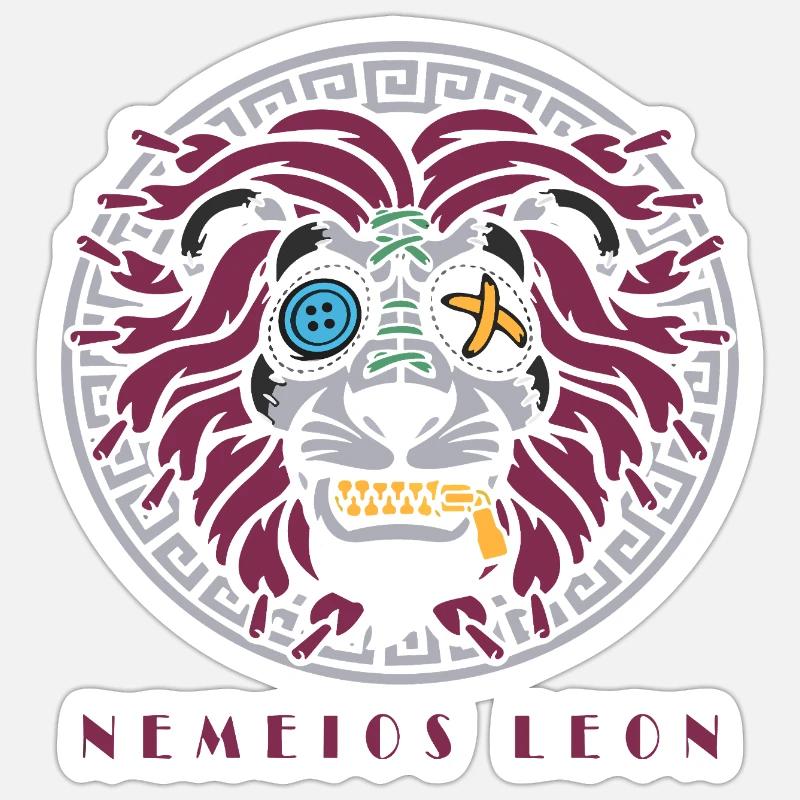 Nemeios Leon - Lion à l’aspect romain - Sticker taille S (10 x 10 cm) - blanc mat