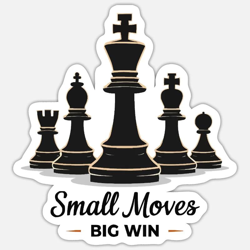 Échecs petits coups Grande victoire Sticker taille S (10 x 10 cm)