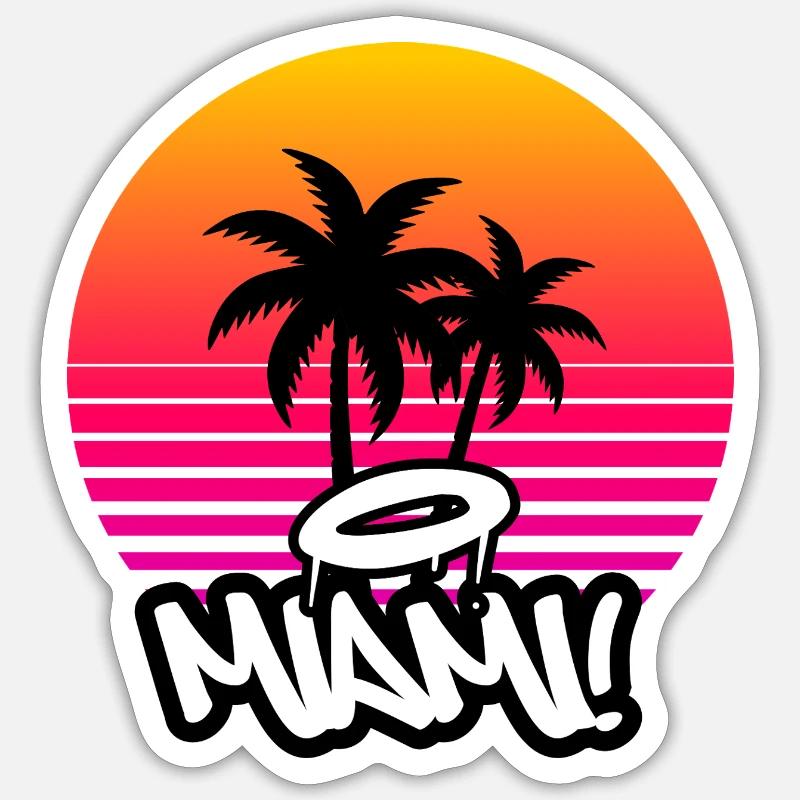 Miami Beach Sticker taille S (10 x 10 cm)