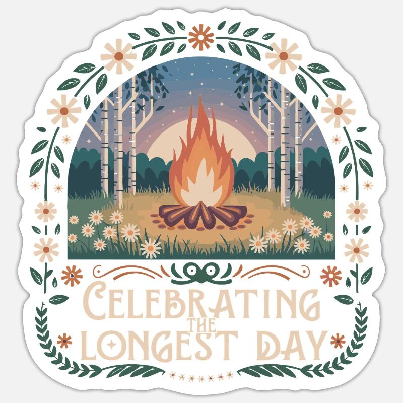 Celebrating the Longest Day Art - Sticker taille S (10 x 10 cm) - blanc mat