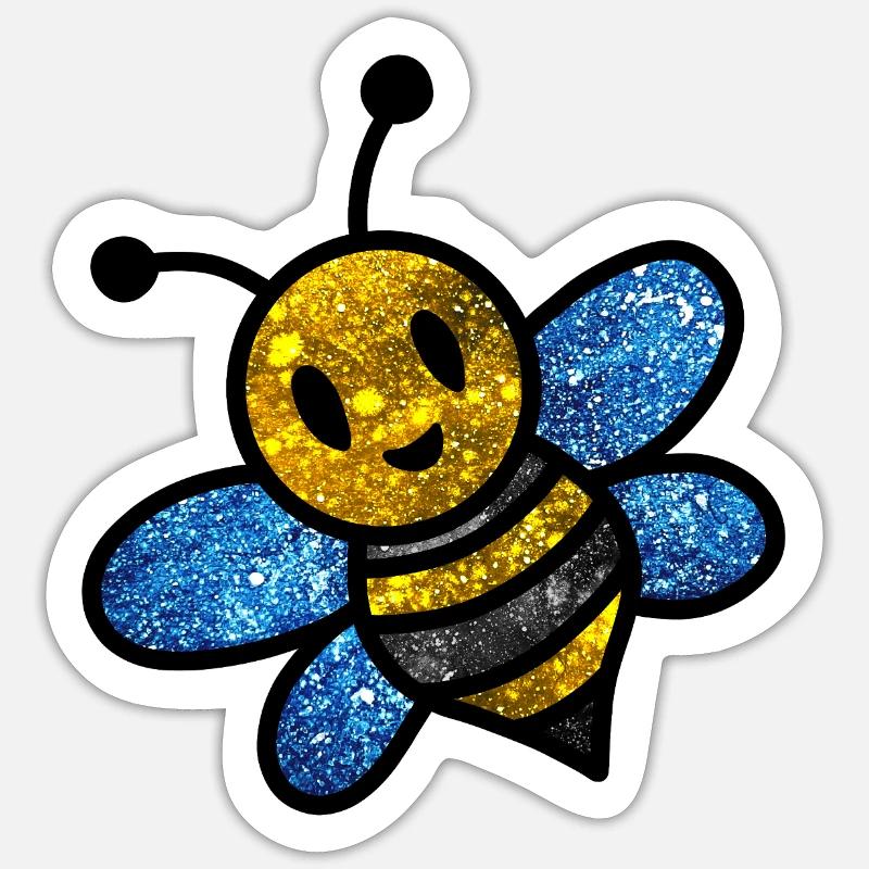 Cosmic Bee - Sticker size S (10 x 10 cm) - white matte